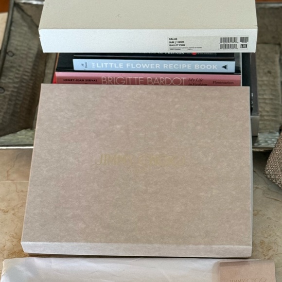 JIMMY CHOO - Authentic Handbag. Ballet Pink, Diamond Motif, Crystal on Suede. - Picture 6 of 9